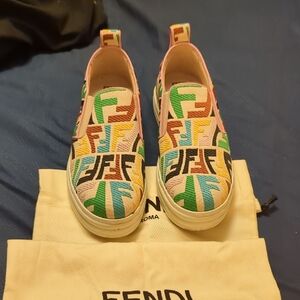 Fendi Multicolor Slip-On Athletic Shoes